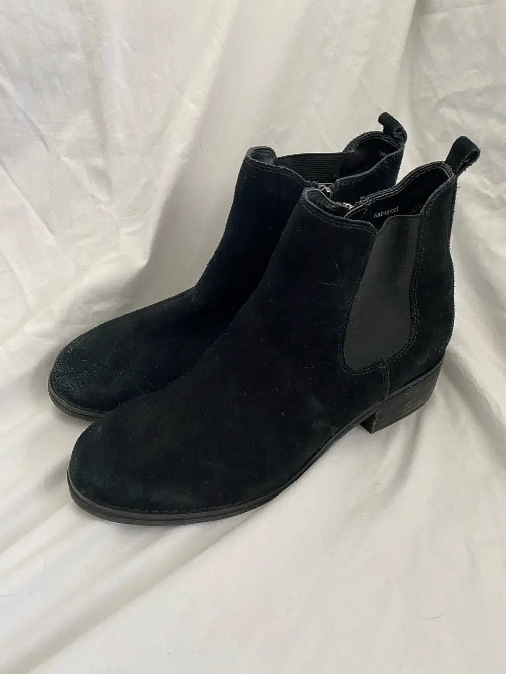 Aqua College Waterproof Black Suede Leather Ankle Boots Siz 8.5